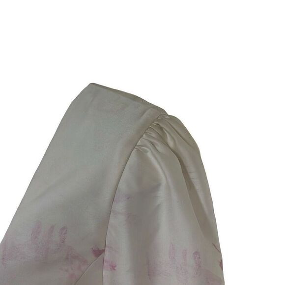 BCBG Maxazria Pink White Floral Satin Mini Dress Belted Pockets NWT 16 $348 MSRP - Picture 4 of 16